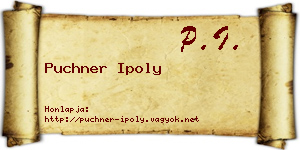 Puchner Ipoly névjegykártya